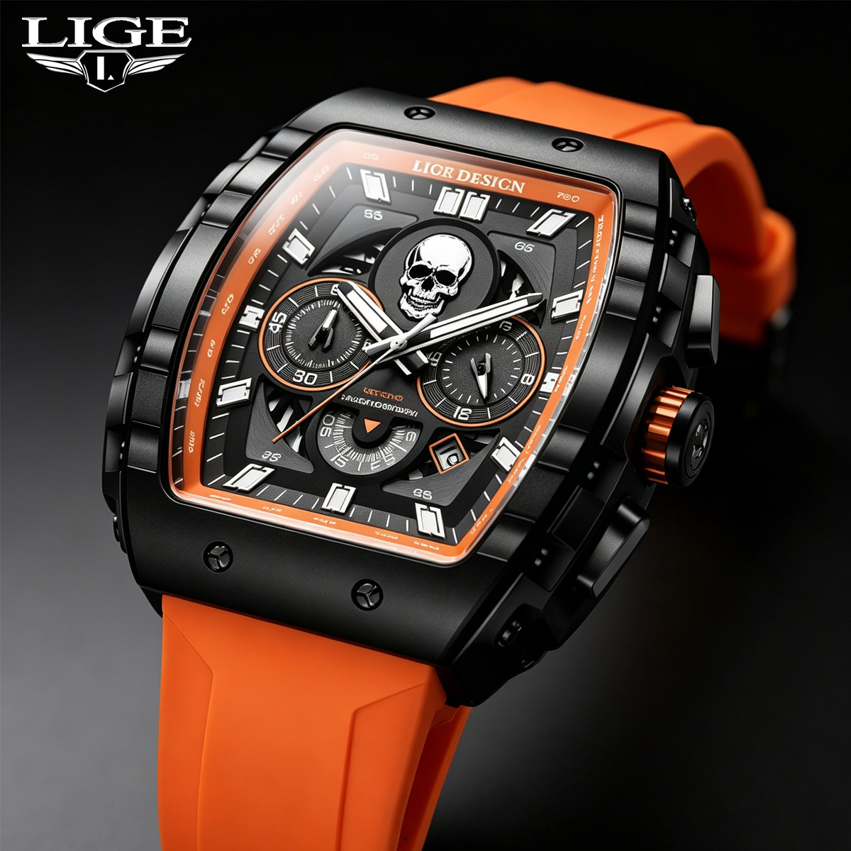 Smartwatch Square Watches For Men - LIGE Fashion Quartz Watches for Man