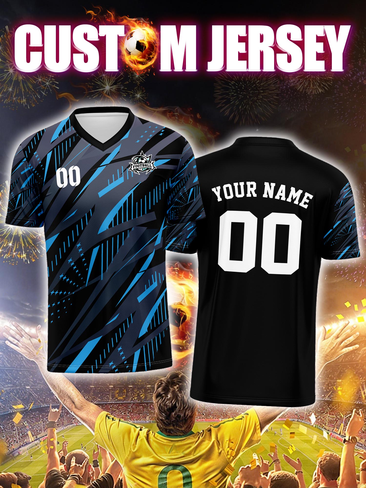 Watch S - Custom Image Number Name Soccer Jersey,Backyard