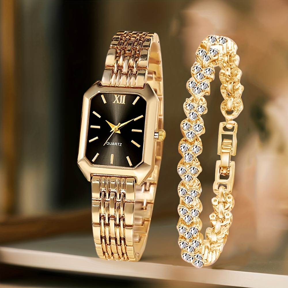 Ladies Fashion Watch - 2PCS Fashion Rectangle Women Quartz Watch