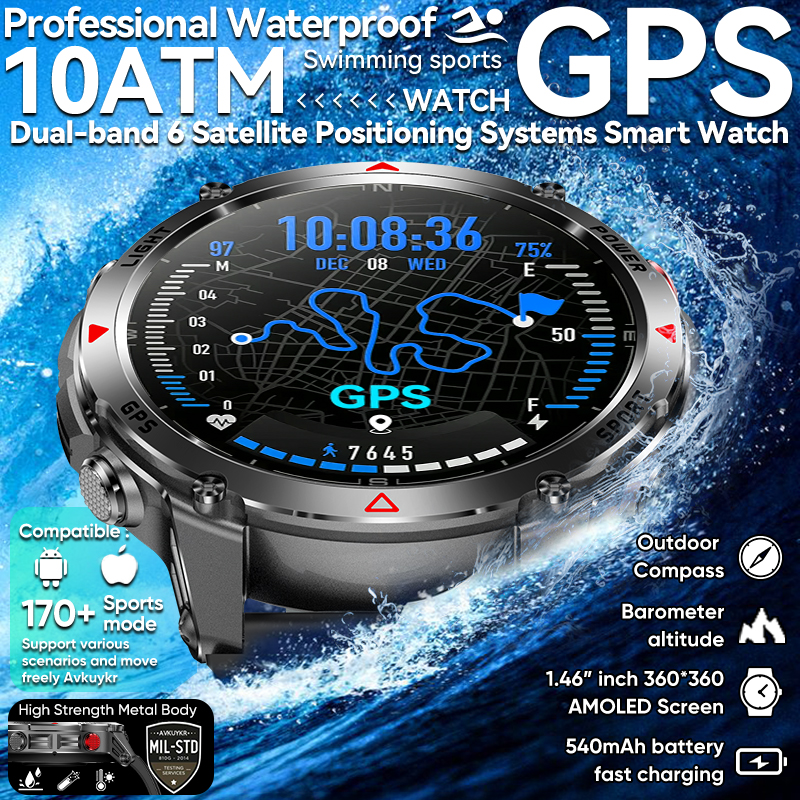Smartwatch Military Watches For Men - T-Rex 3 Pro Military Grade AGPS