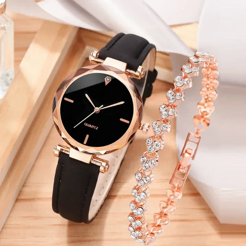 Ladies Fashion Watch - 2PCS Set Luxury Watch Women Bracelet