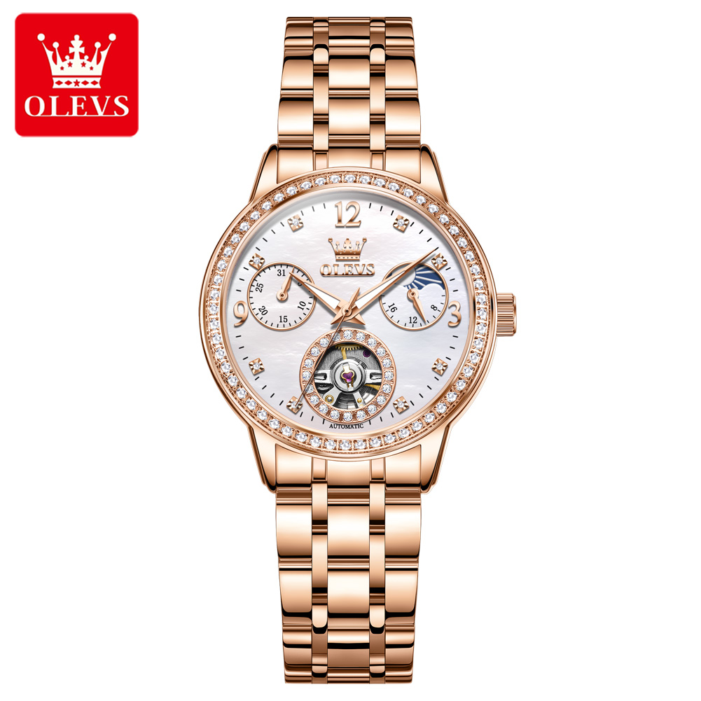 Skeleton Mechanical Watch - OLEVS Brand Woman Mechanical Watch Skeleton