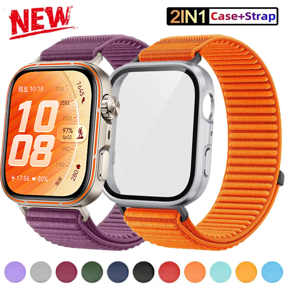 Smartwatch Watch Huawei - Tempered Glass Case+Sport Strap For Huawei