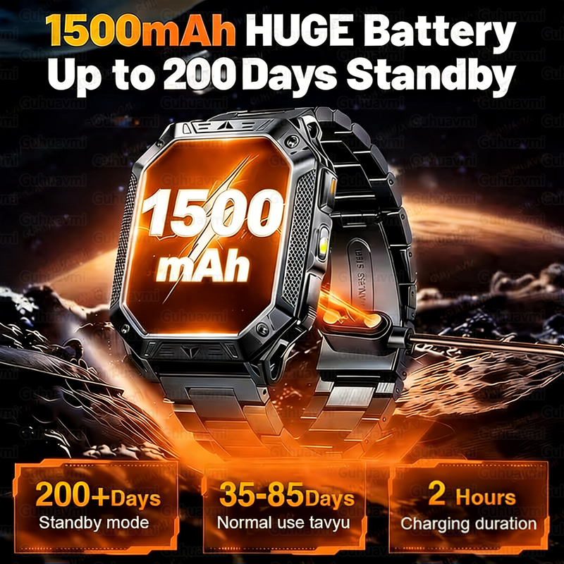 New 1500mAh Military Outdoor S - Smartwatch Military Watches For Men 리뷰 및 가격