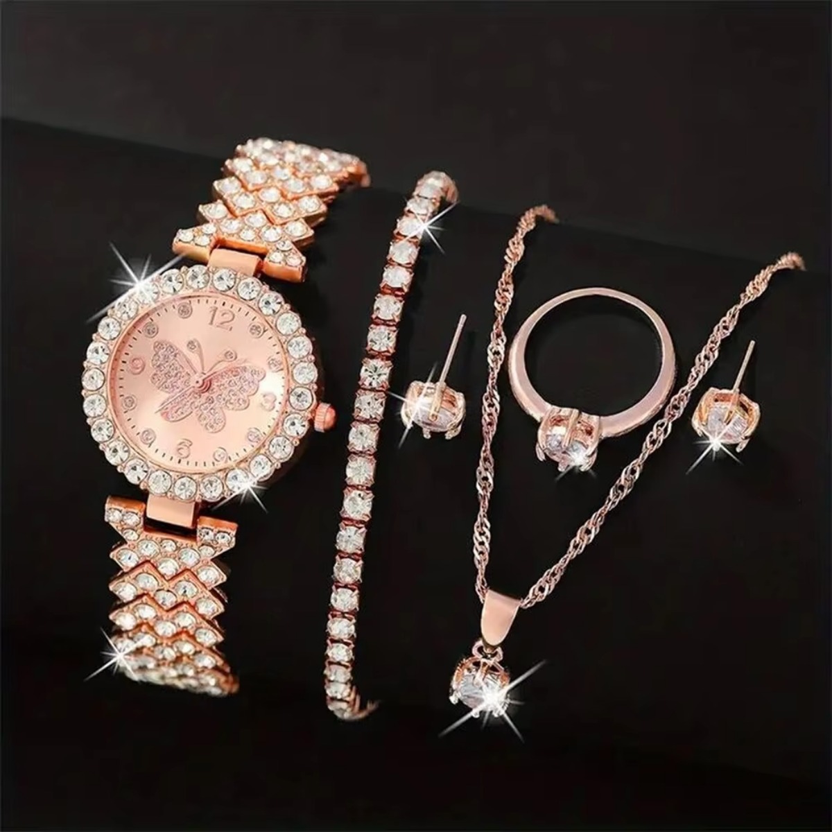 6PCS/Set Luxury Rhinestone But - Ladies Fashion Watch 리뷰 및 가격
