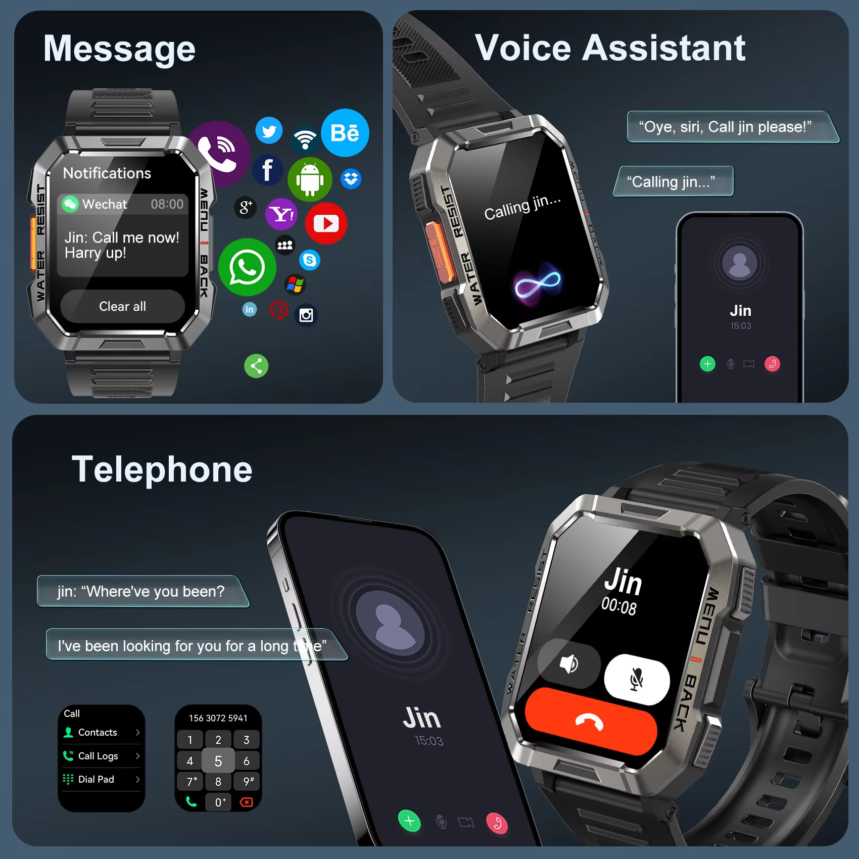 Blackview W60 Waterproof Smart - Smartwatch Square Watches For Men 리뷰 및 가격