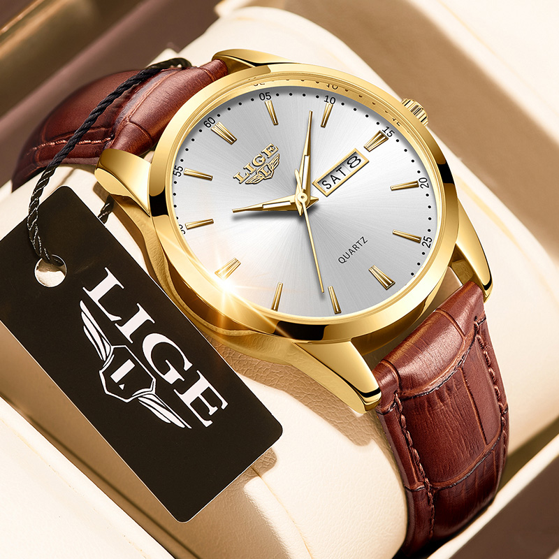 LIGE Man Watch Fashion Leather - Smartwatch Military Watches For Men 리뷰 및 가격
