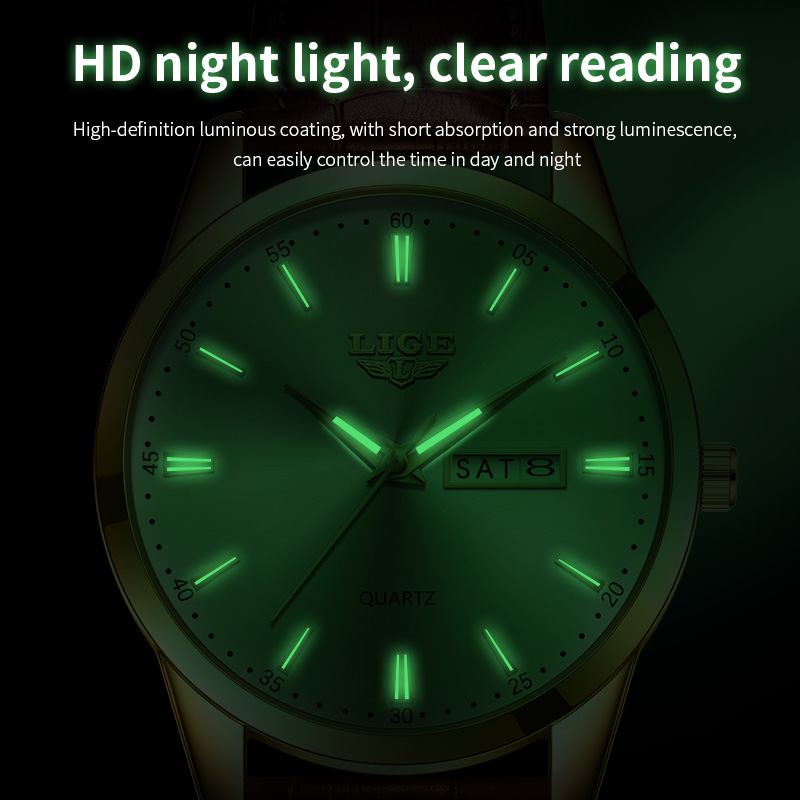 LIGE Man Watch Fashion Leather - Smartwatch Military Watches For Men 리뷰 및 가격