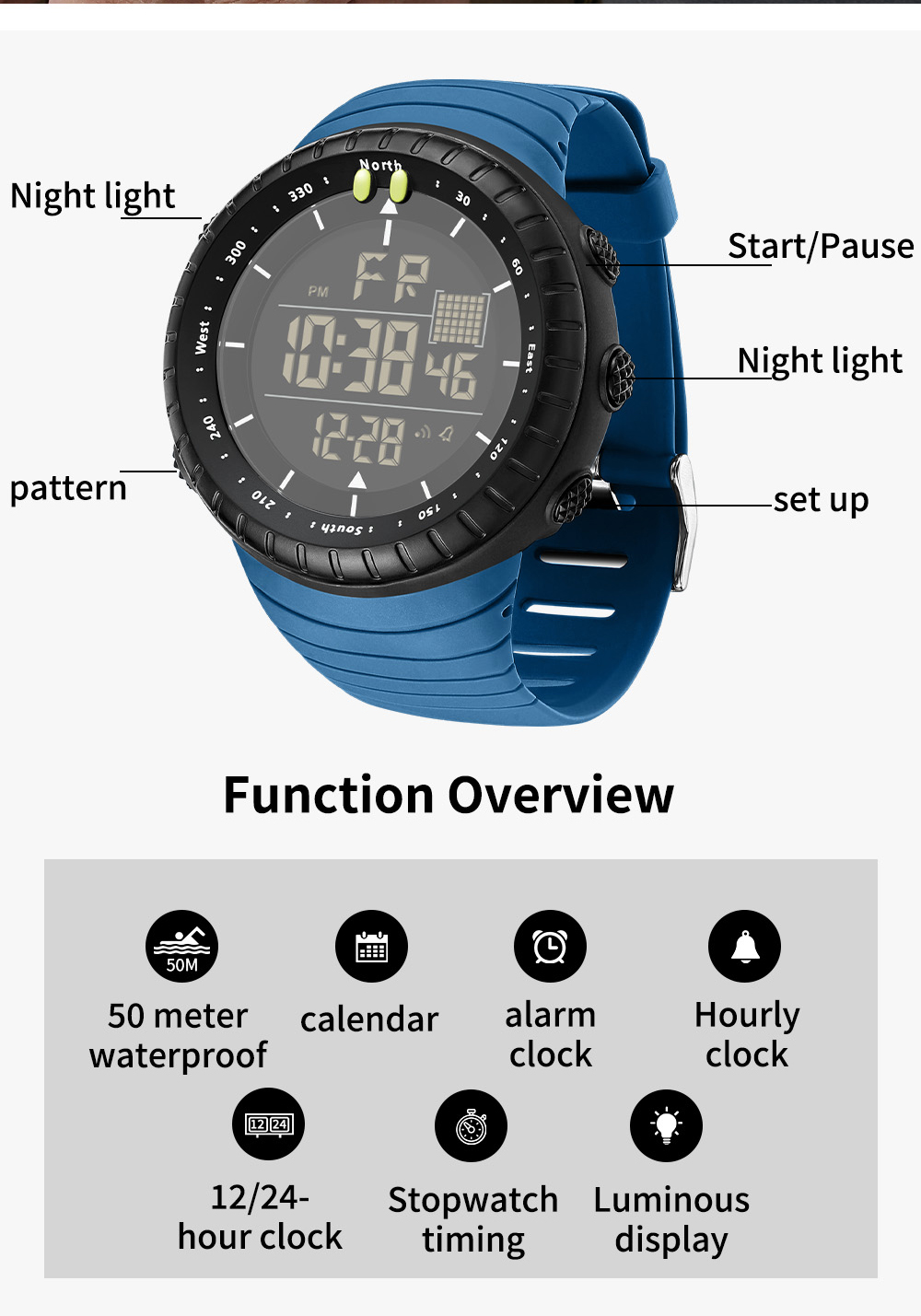 SANDA New 6256 Men's Electroni - Tide Watch Surf 리뷰 및 가격