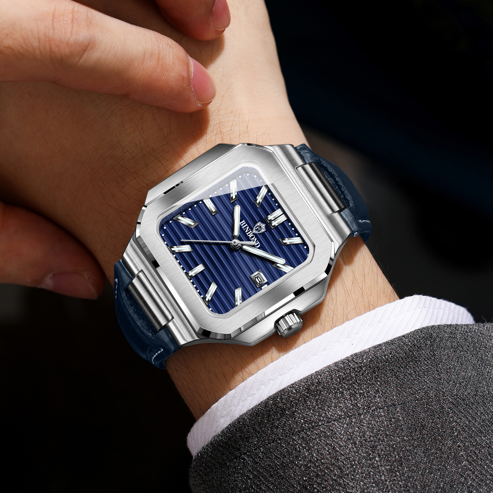 BINBOND  square quartz wristwa - Smartwatch Square Watches For Men 리뷰 및 가격