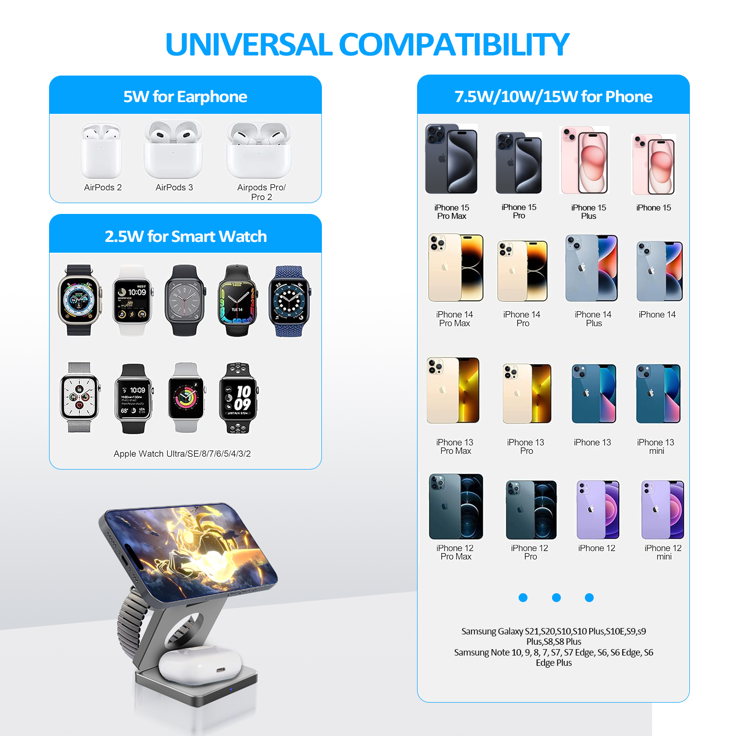15W 3 in 1 Magnetic Wireless C - Iwatch Smartwatch 리뷰 및 가격