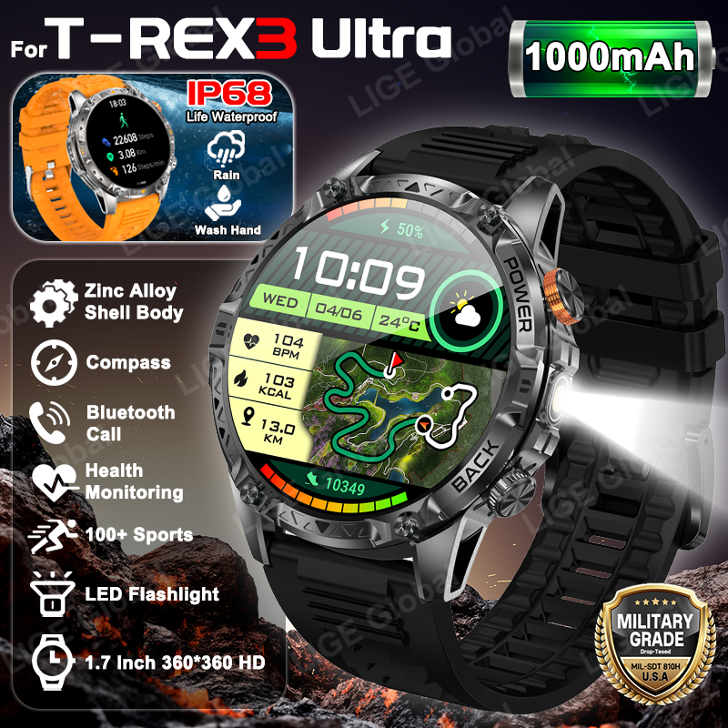 LIGE New Military For T-Rex 3  - Smartwatch Military Watches For Men 리뷰 및 가격