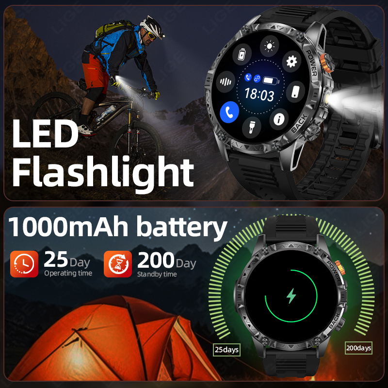 LIGE New Military For T-Rex 3  - Smartwatch Military Watches For Men 리뷰 및 가격