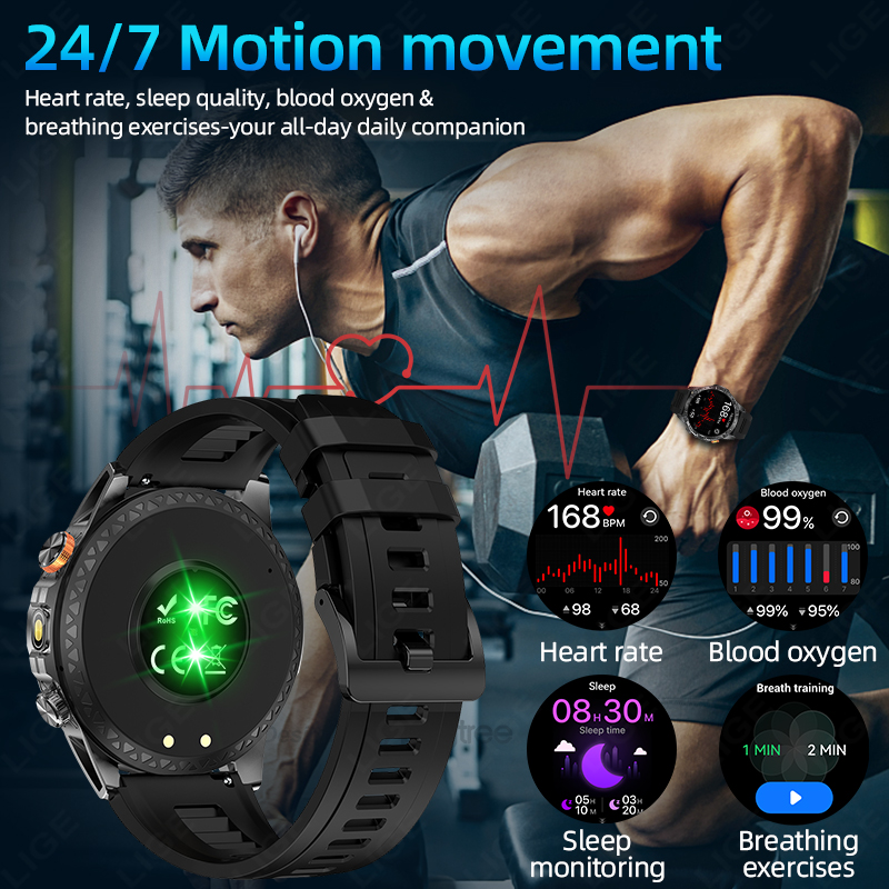 LIGE New Military For T-Rex 3  - Smartwatch Military Watches For Men 리뷰 및 가격