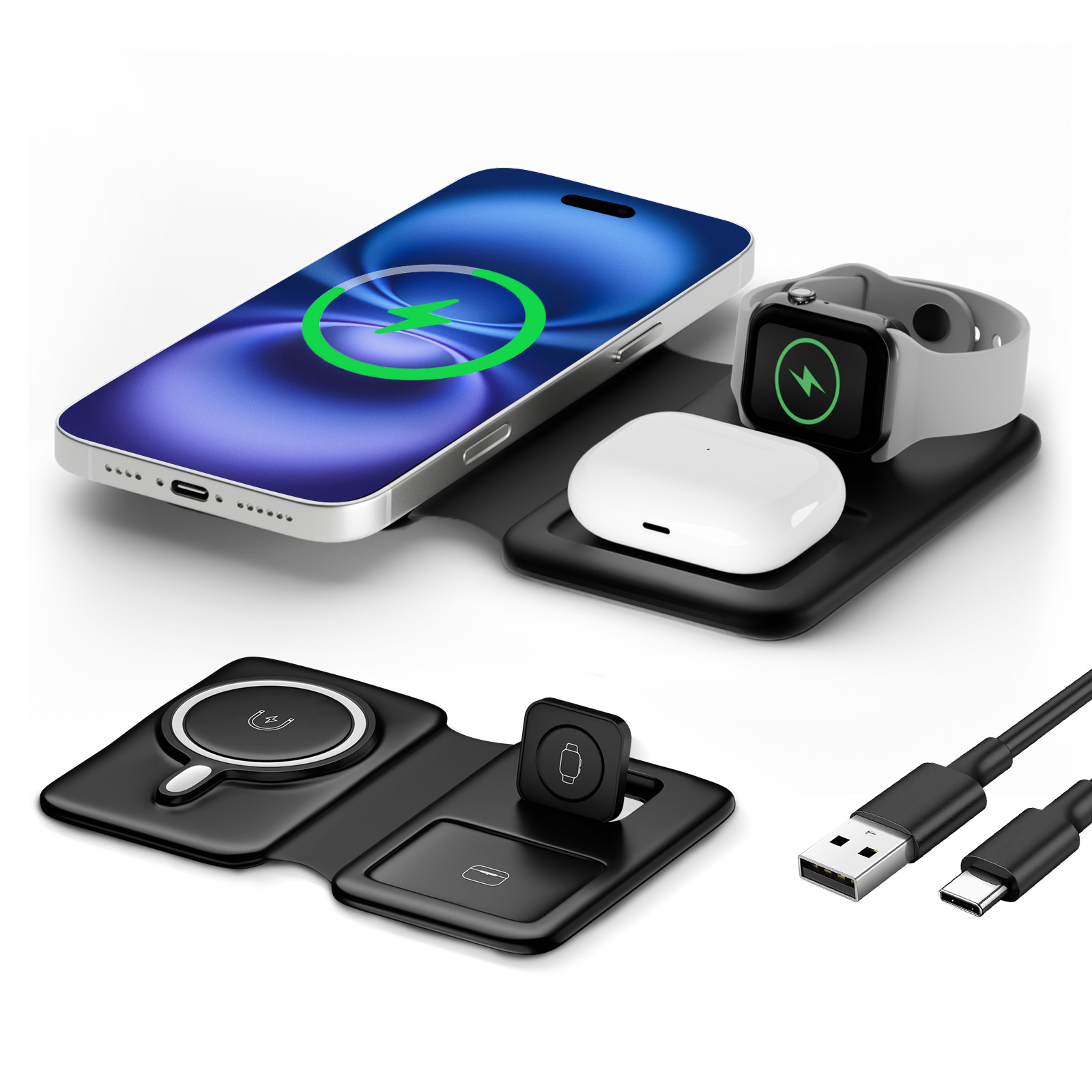 15W Magnetic 3 in 1 Wireless C - Iwatch Smartwatch 리뷰 및 가격