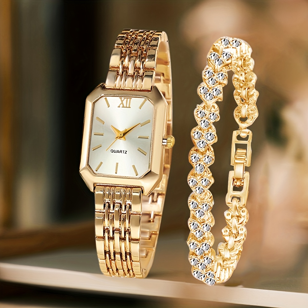 2PCS Fashion Rectangle Women Q - Ladies Fashion Watch 리뷰 및 가격