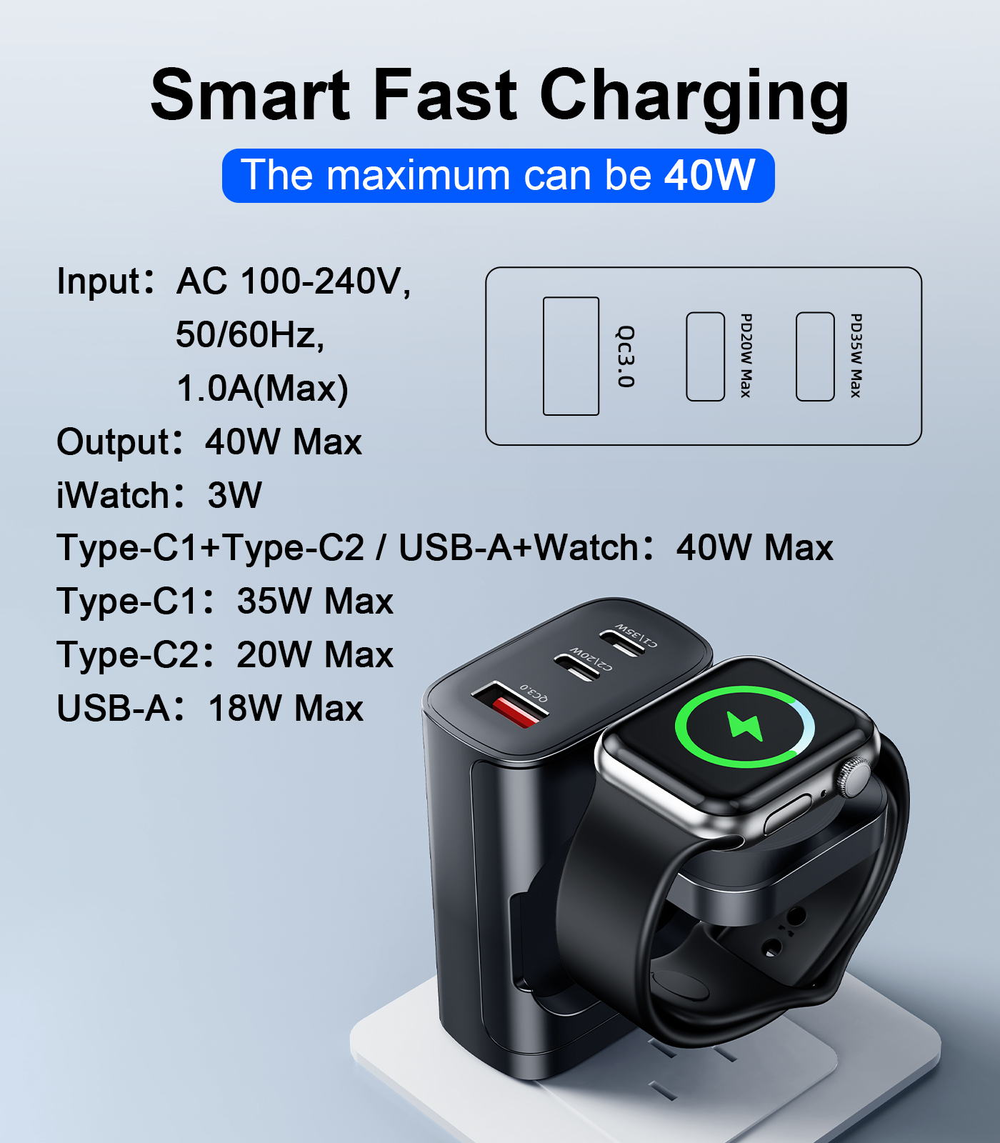 Eary 40W for Apple Charging Bl - Iwatch Smartwatch 리뷰 및 가격
