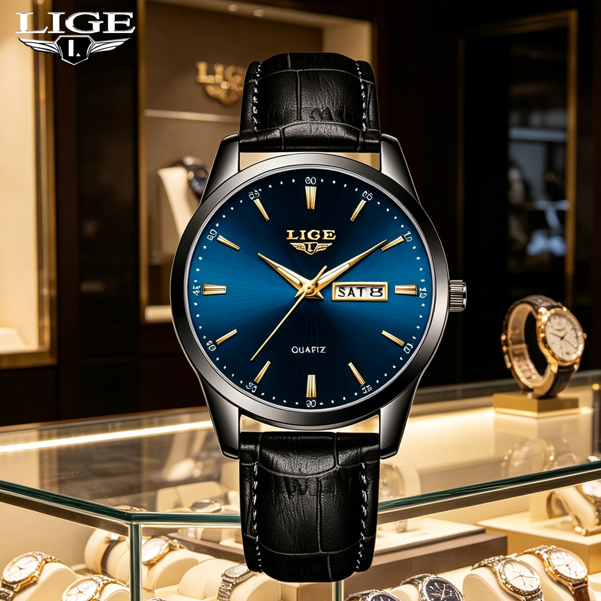 LIGE Man Watch Fashion Leather - Smartwatch Military Watches For Men 리뷰 및 가격