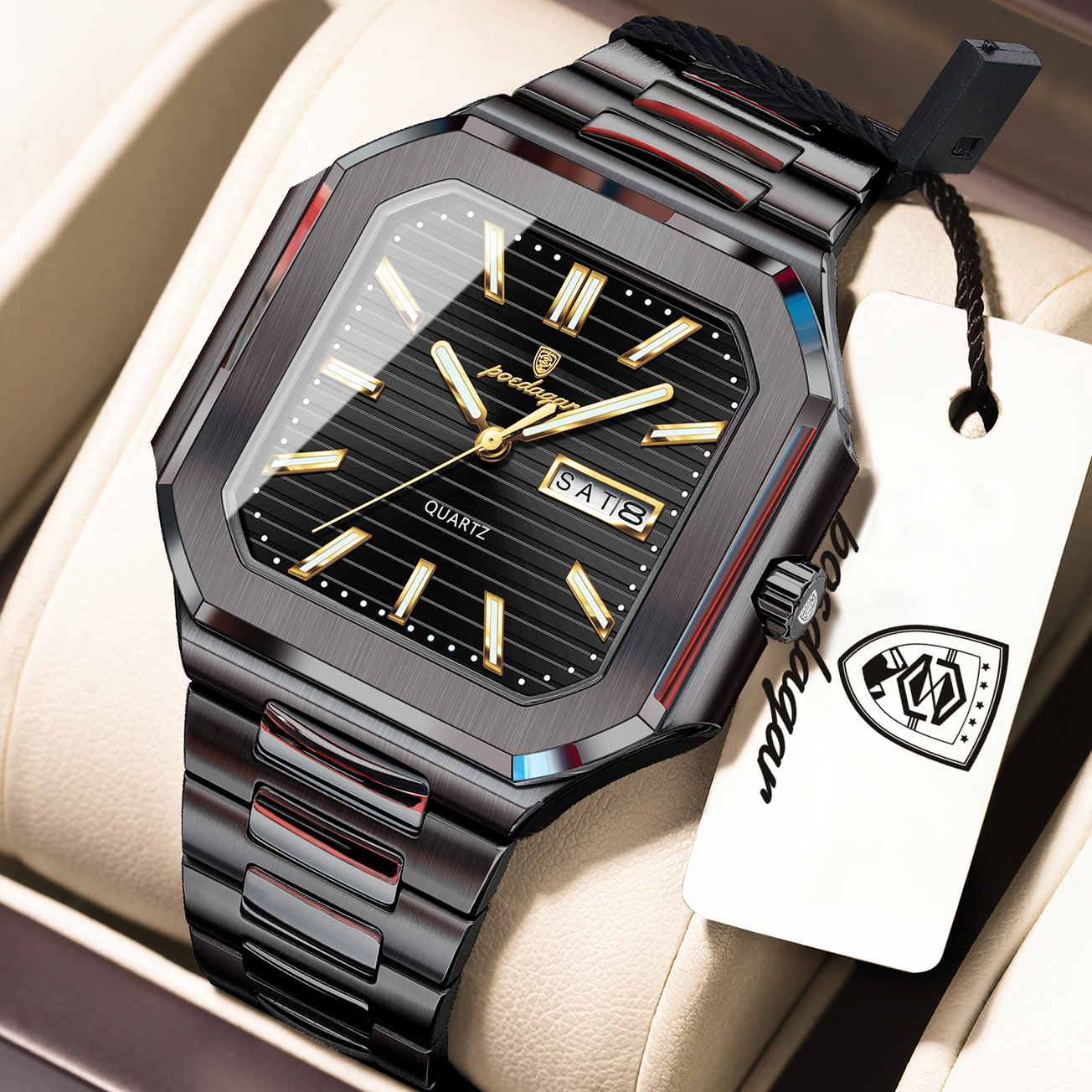 POEDAGAR Casual Square Man Wri - Smartwatch Square Watches For Men 리뷰 및 가격