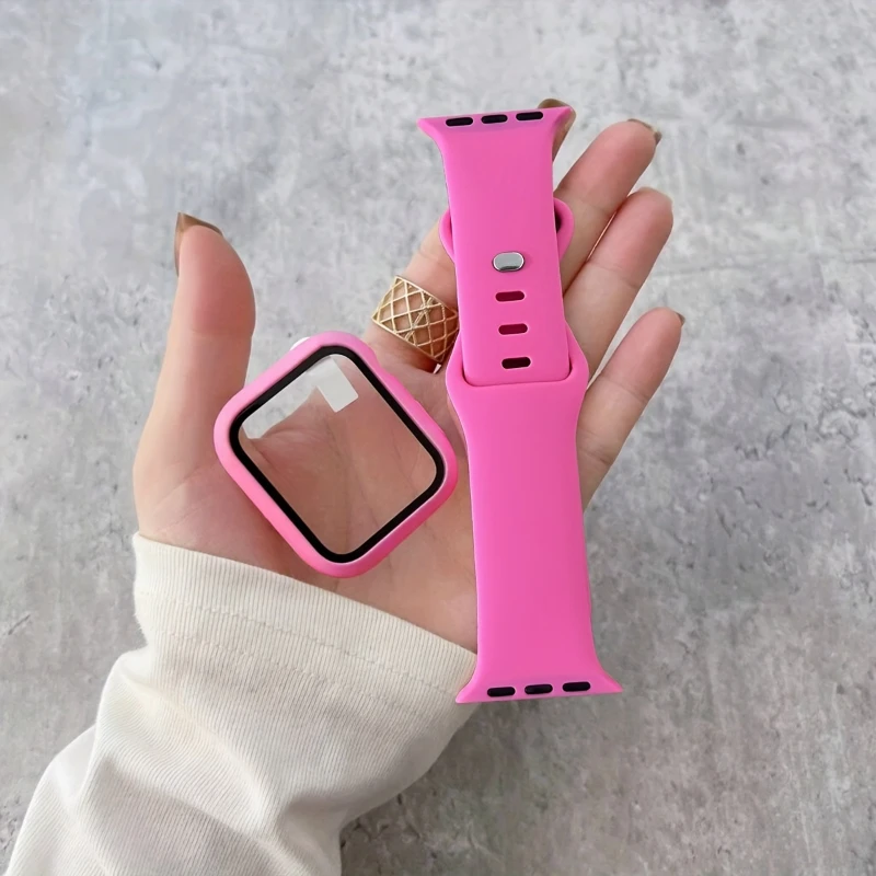 Glass+Case+band For Apple Watc - Silicone Sport Band 리뷰 및 가격