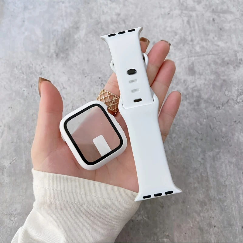 Glass+Case+band For Apple Watc - Silicone Sport Band 리뷰 및 가격