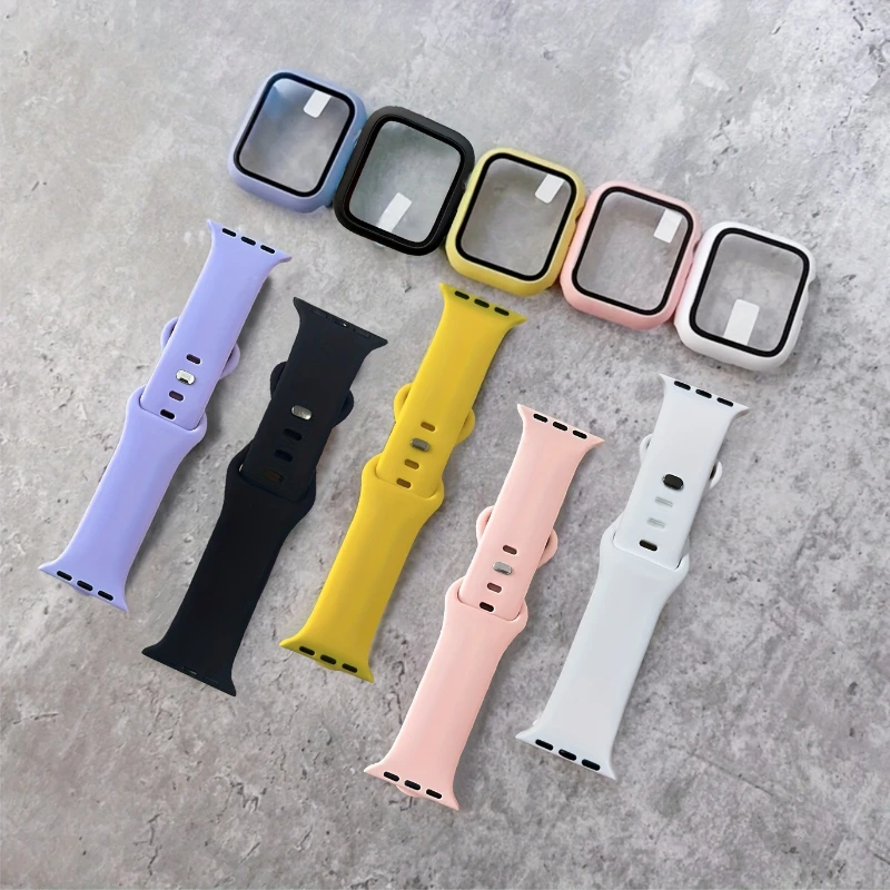 Glass+Case+band For Apple Watc - Silicone Sport Band 리뷰 및 가격