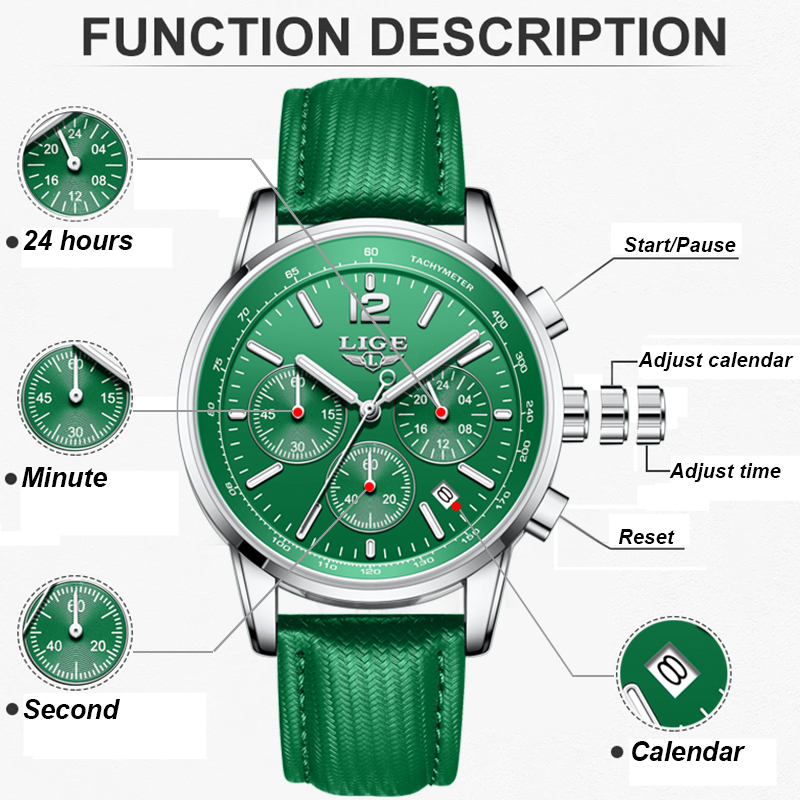 LIGE Casual Leather Watch For  - Smartwatch Military Watches For Men 리뷰 및 가격