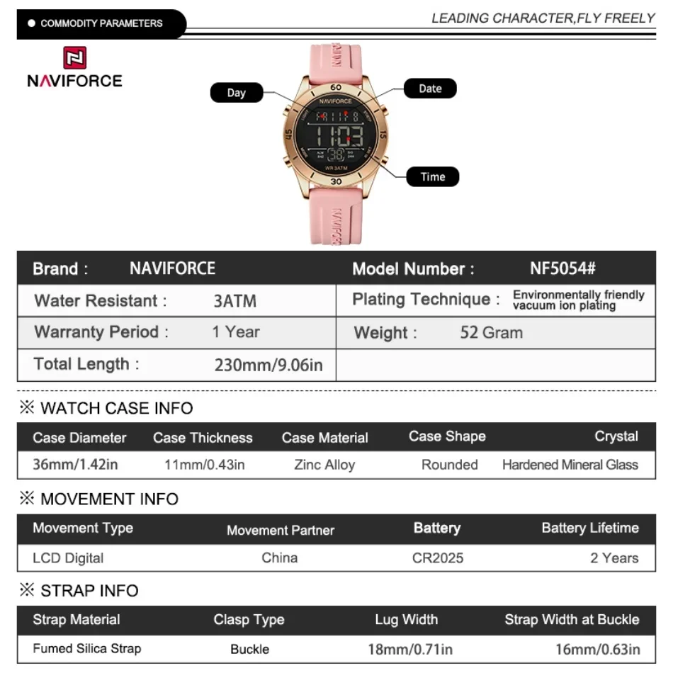 NAVIFORCE Watch For Women Fash - Silicone Sport Band 리뷰 및 가격