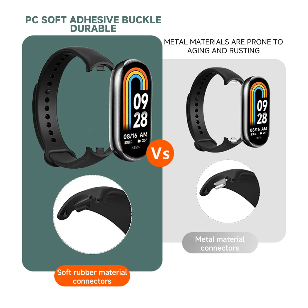 Strap for Xiaomi Mi Band 9/9 N - Silicone Sport Band 리뷰 및 가격