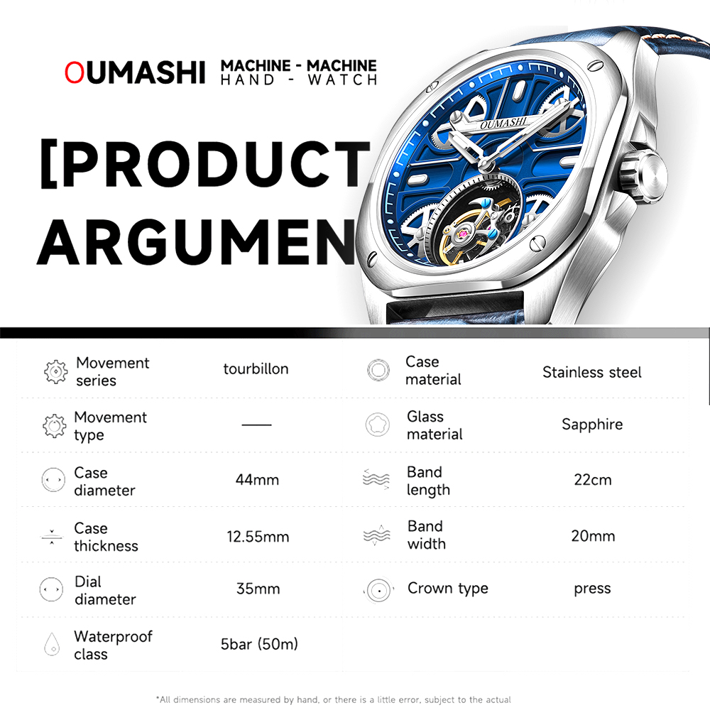 41mm Luxury men's watch Tourbi - Skeleton Mechanical Watch 리뷰 및 가격