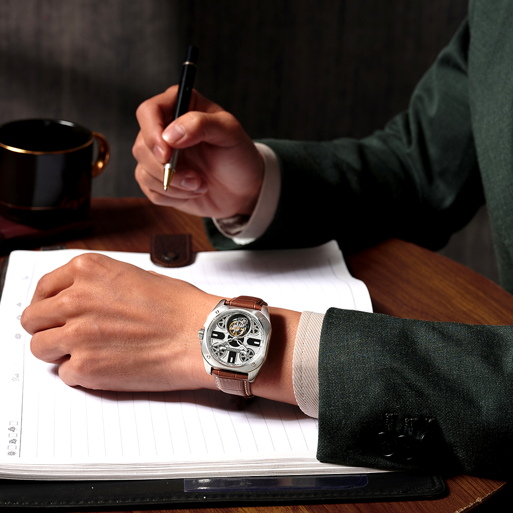 41mm Luxury men's watch Tourbi - Skeleton Mechanical Watch 리뷰 및 가격