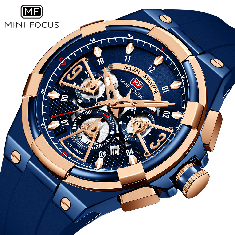 MINI FOCUS Mens Watches Brand  - Silicone Sport Band 리뷰 및 가격