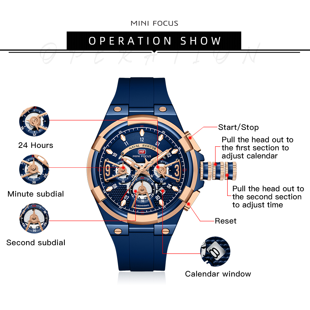 MINI FOCUS Mens Watches Brand  - Silicone Sport Band 리뷰 및 가격