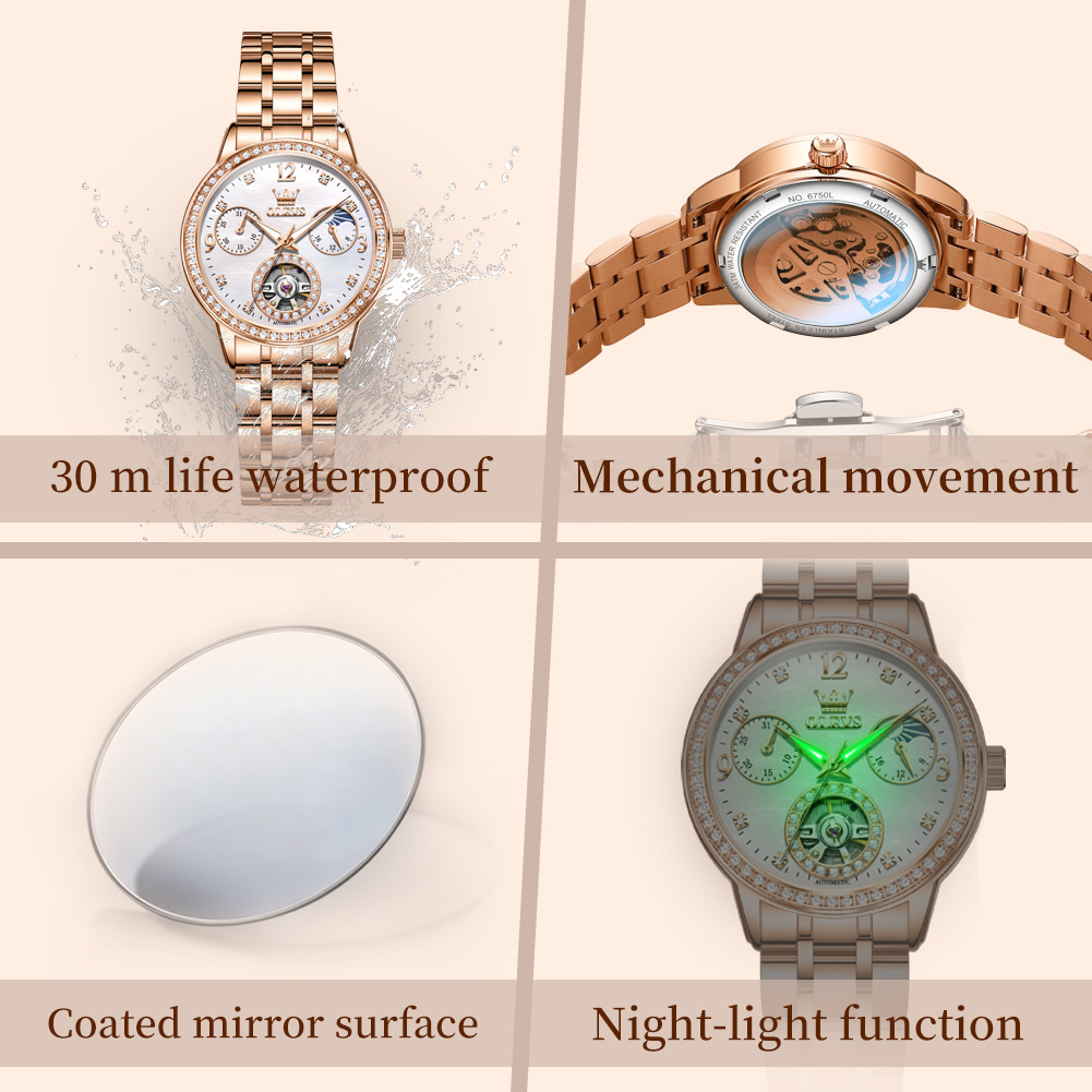 OLEVS Brand Woman Mechanical W - Skeleton Mechanical Watch 리뷰 및 가격
