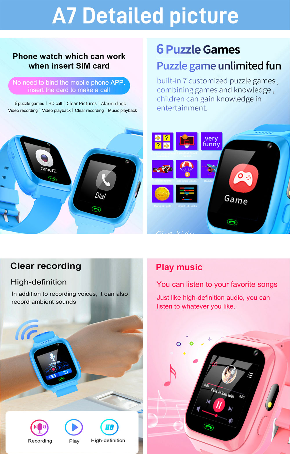 2G 4G Kids Smart Watch Phone G - Smartwatch Watches Gift For Boys 리뷰 및 가격