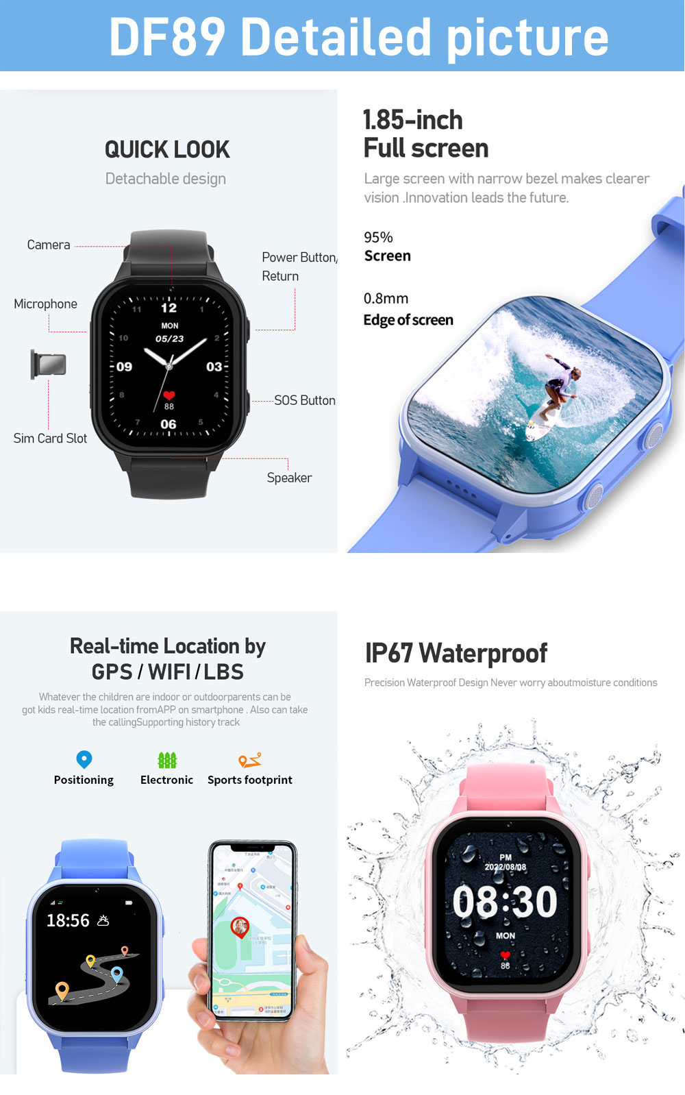 2G 4G Kids Smart Watch Phone G - Smartwatch Watches Gift For Boys 리뷰 및 가격
