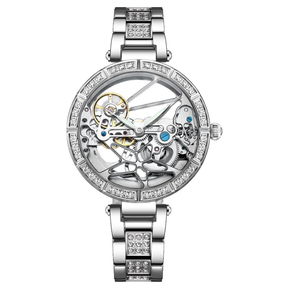Luxury Skeleton Silver Dial Fa - Skeleton Mechanical Watch 리뷰 및 가격