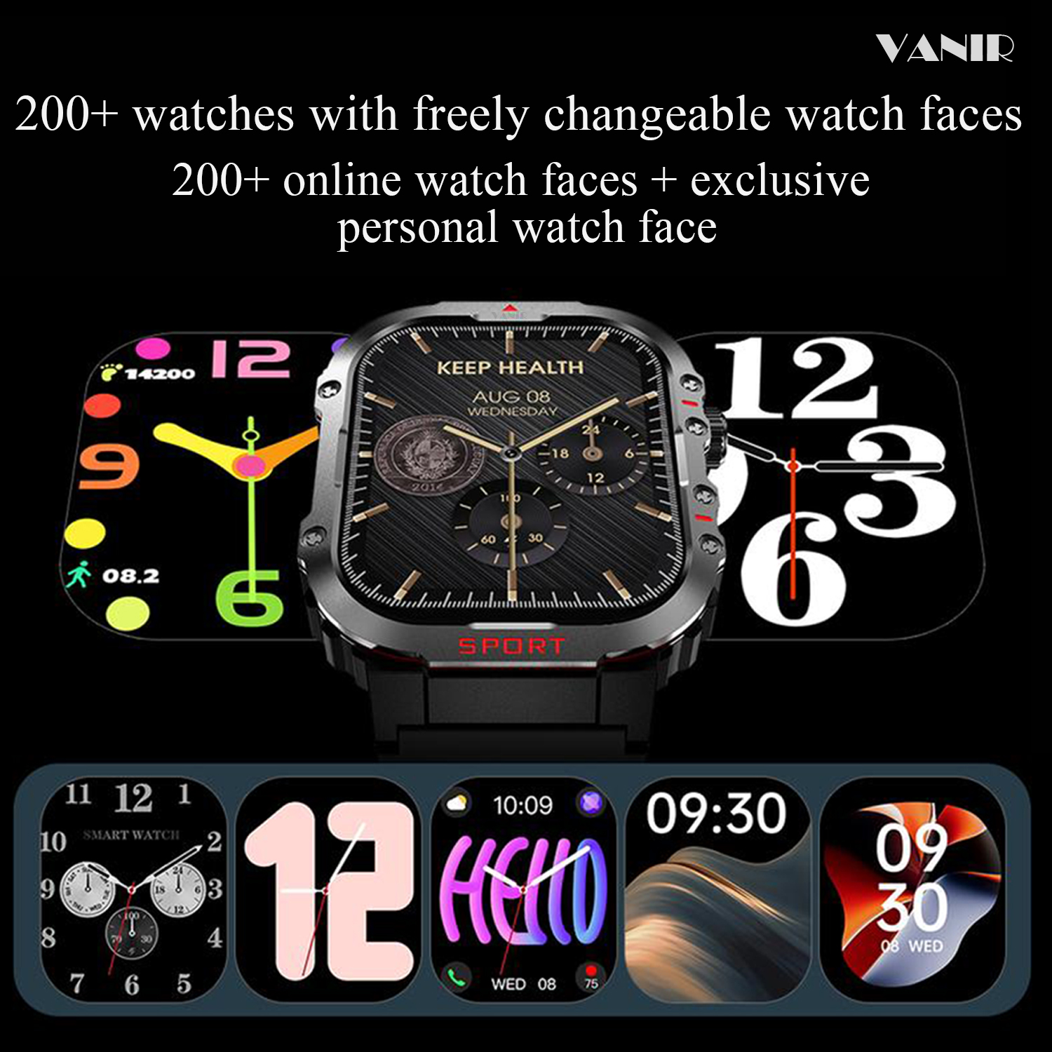 VANIR Bluetooth Smartwatch - M - Smartwatch Square Watches For Men 리뷰 및 가격