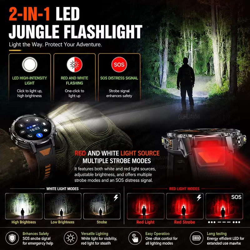 New Military Outdoor 1400mAh B - Smartwatch Military Watches For Men 리뷰 및 가격